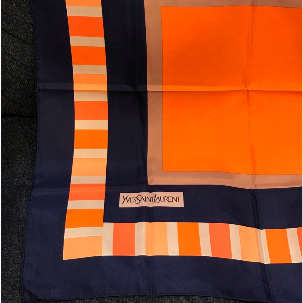 Yves Saint Laurent Silk Scarf in Box 😍🧡🔥 - Picture 8 of 17